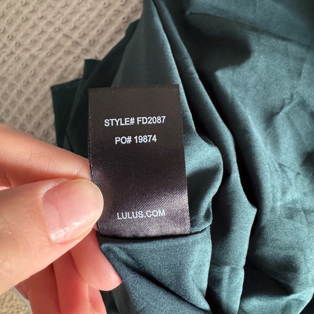 Lulus Inspiration Forest Green Knot Front Midi Dress, Size M - Picture 7 of 8